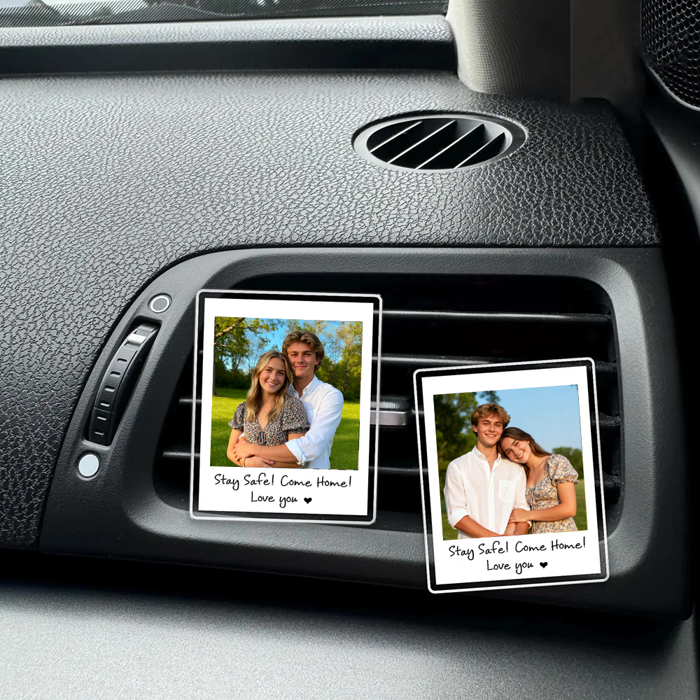 Custom Photo Car Visor Clip, Anniversary Day Gift For Couple, Drive Safe, Gift Drive Safe Sun Visor Clip, Car Accessories