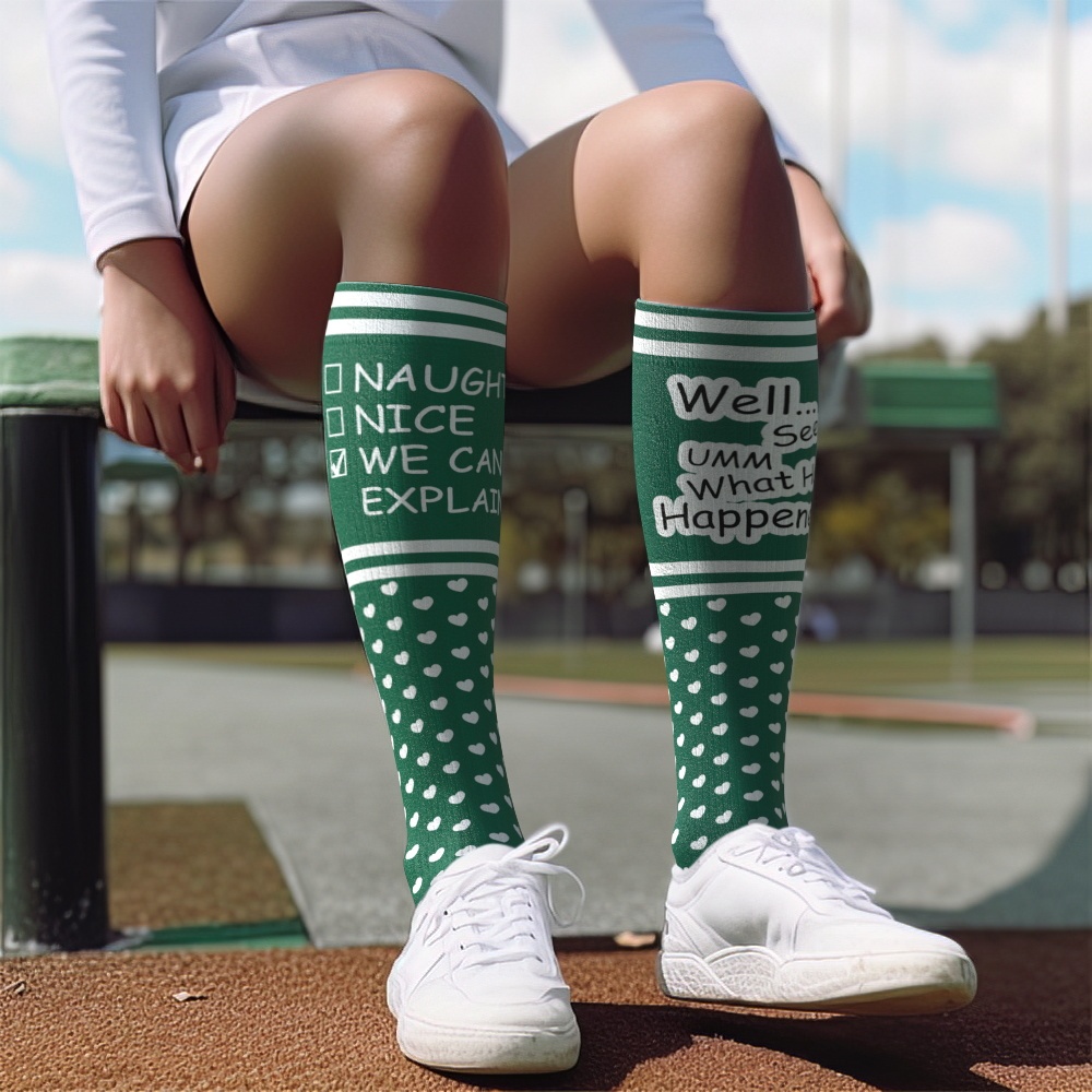 Custom Face Compression Socks Personalized Knee High Socks We Can Explain Gift For Couple Lover Valentine's Day Gift - MyFaceSocksAU