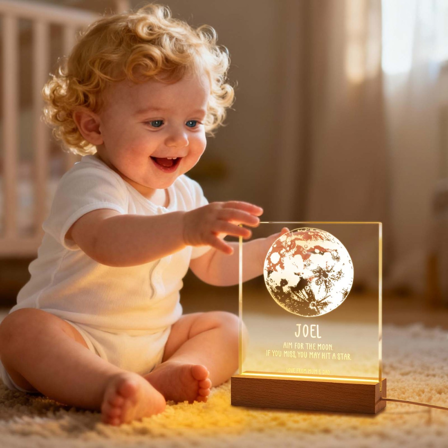 Custom Moon & Constellation Acrylic Lamp – Romantic Valentine Gift for Him or Her - MyFaceSocksAU