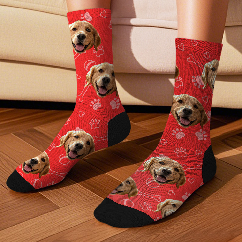Custom Face Socks with Photos Custom Dog Paw Socks for Pet Lover Funny Gift Idea - MyFaceSocksAU