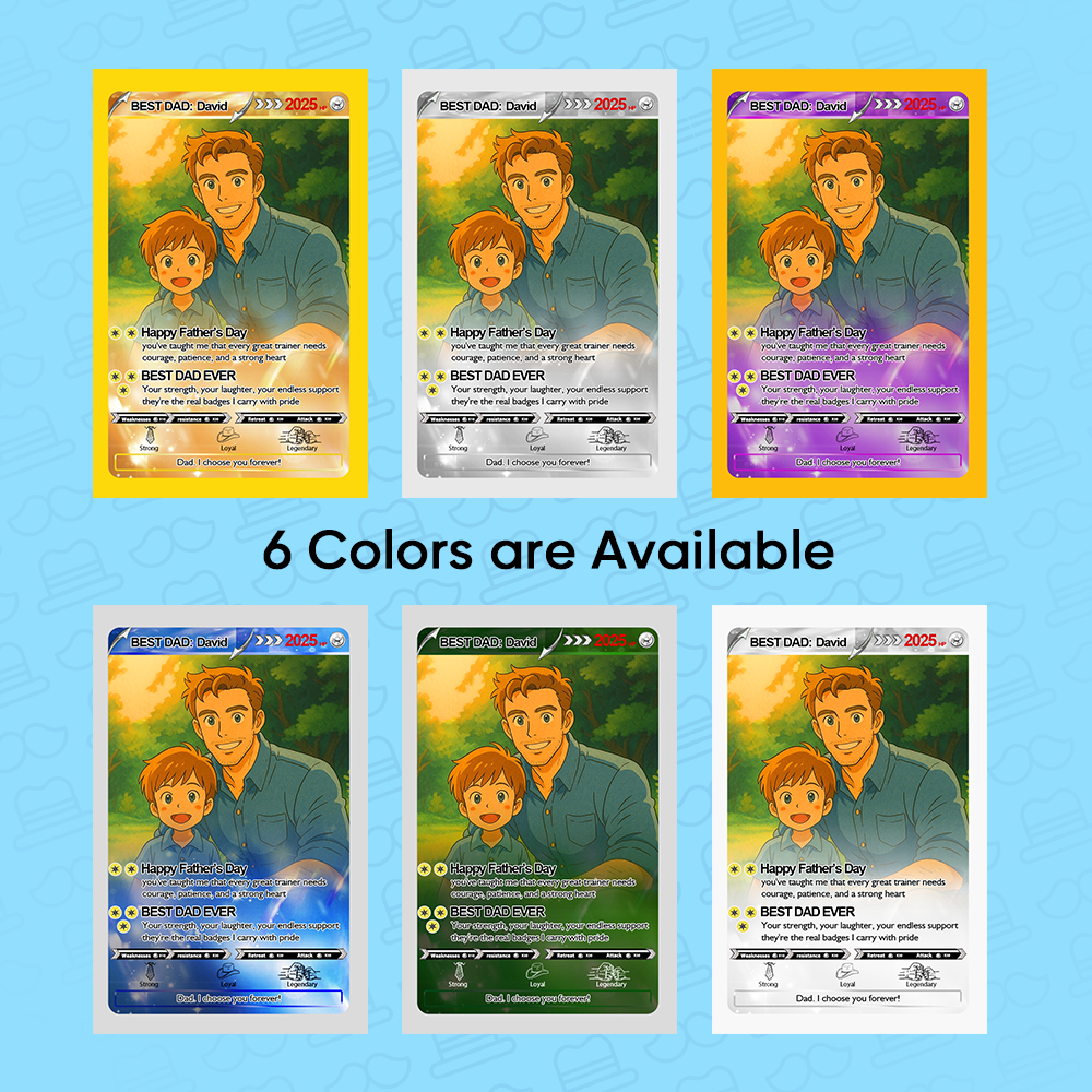Personalized Poke Card Cartoon Photo Fathers Day Card Custom Text and Photo Poke Card Gift For Dad Poke Present - MyFaceSocksAU
