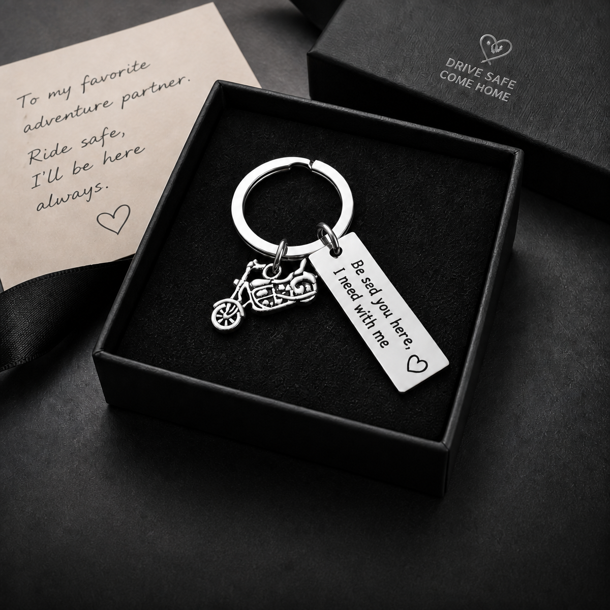Drive Safe Keychain for Him – Stainless Steel "Drive Safe Handsome, I Love You" Keyring Gift for Boyfriend Husband Dad - MyFaceSocksAU