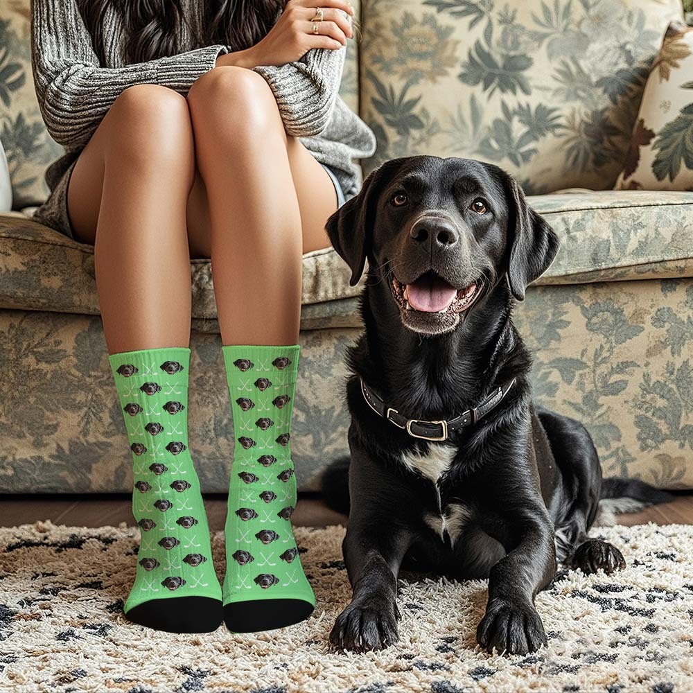 Custom Full Face Socks Golf Club Black Socks Personalized Photo Custom Design Best Gift Idea - MyFaceSocksAU