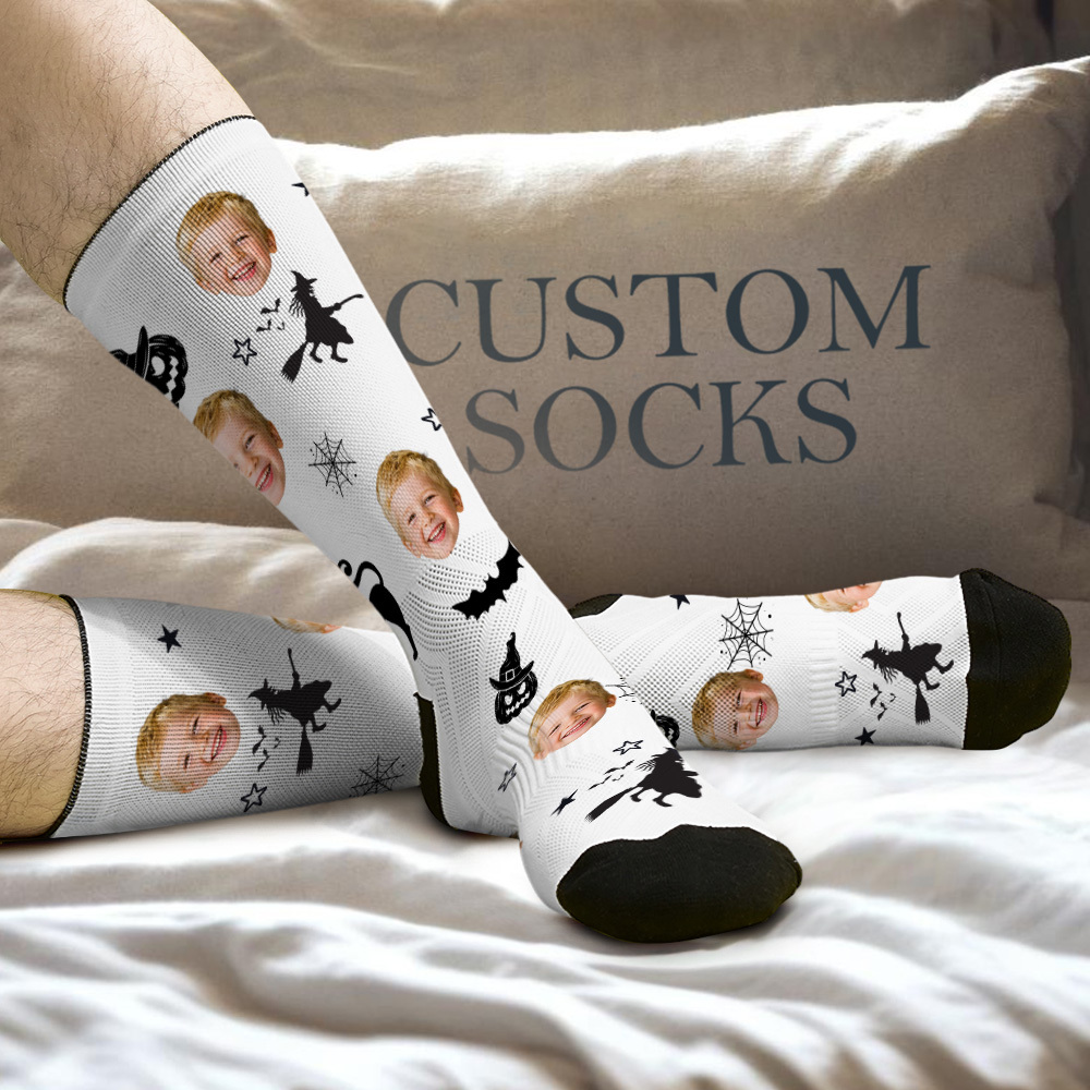 Funny Halloween Gift Personalized Photo Socks with Face Print - MyFaceSocksAU