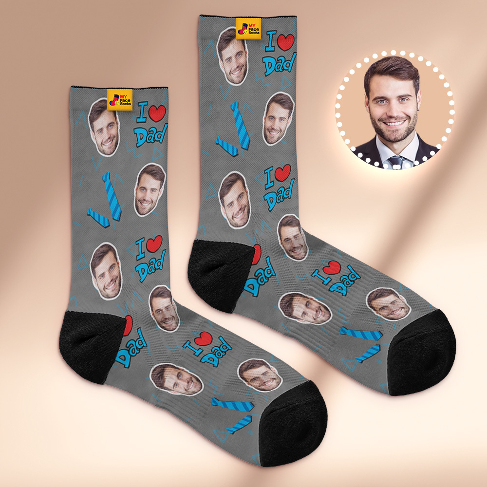 Custom Best Dad Ever Photo Print Socks Colorful  Dad Socks Personalized Custom Design Best Fathers Day Gift - MyFaceSocksAU