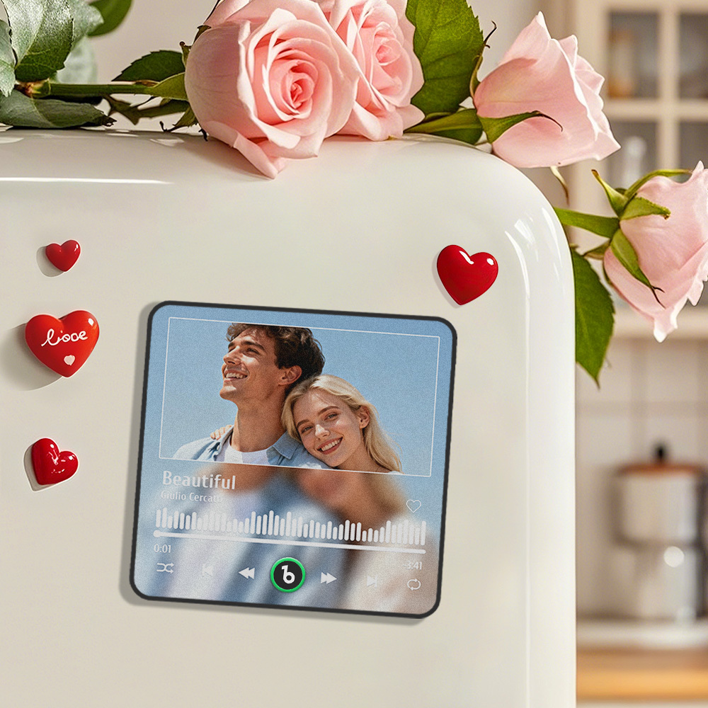 Custom Music Fridge Magnet Music Album Fridge Magnet Photo Music Wall Photo Music Movement That Can Be Played Valentine's Day Gifts Gift Idea - MyFaceSocksAU