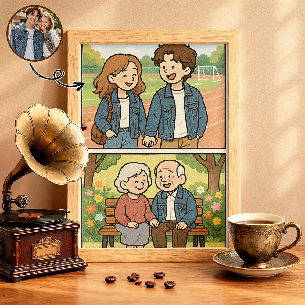 Personalized Glass Refraction Cartoon Portrait Wall Art Creative Custom Gift for Birthday or Christmas Ornament - MyFaceSocksAU