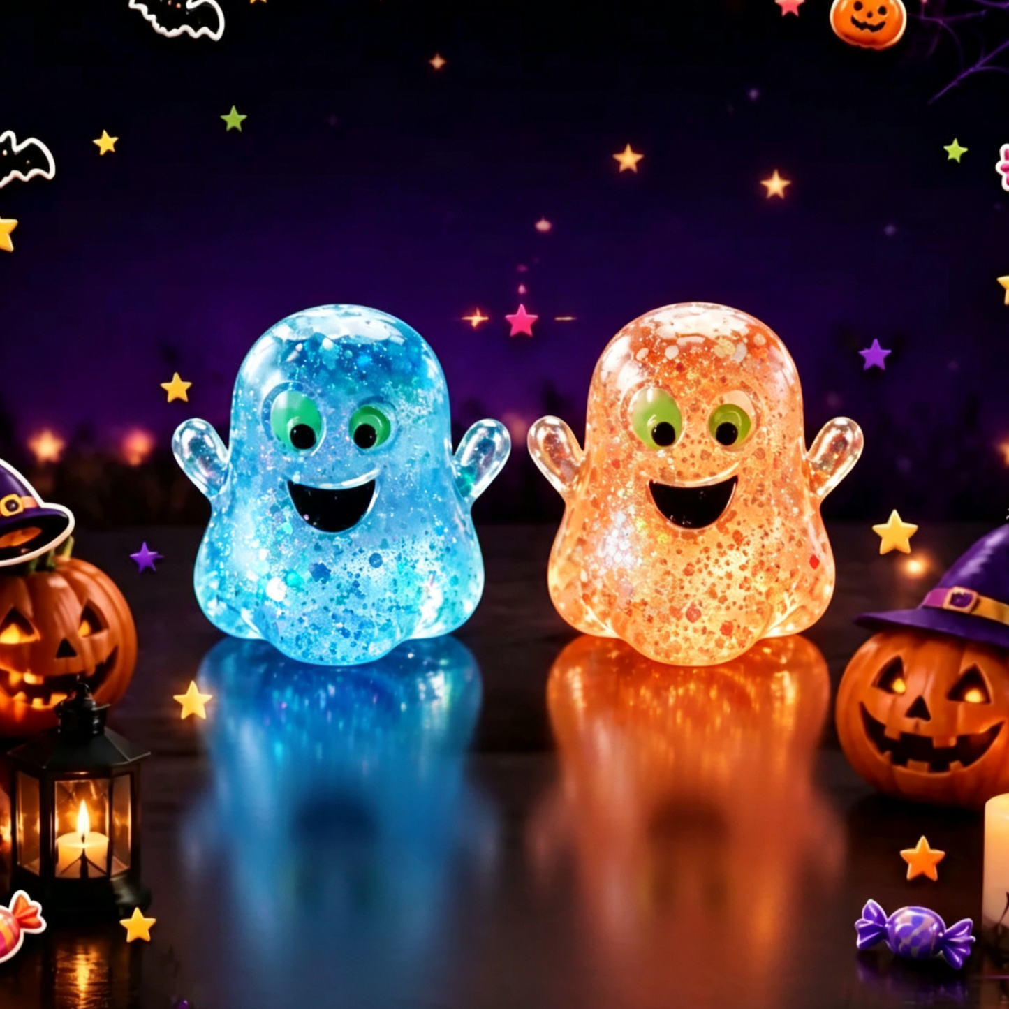 Halloween Squishy Pumpkin Head Toy Pumpkin Ghost TPR Stress Relief Squeeze Toy for Kids & Adults - MyFaceSocksAU