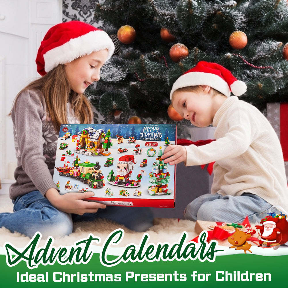 Santa Brick Figures  Surprise Blind Box  24 Calendar Countdown Gift Box Nutcracker Brick Figures Blind Box - MyFaceSocksAU