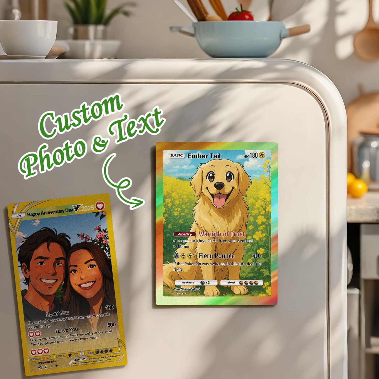 Custom Poke Card Cute Pet Magnet Photo Cartoon Fridge Magnets Fun Custom Keepsake for Any Occasion - MyFaceSocksAU