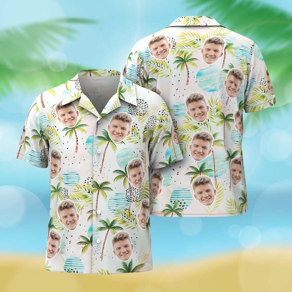 Personalized Custom Hawaiian Shirt Gift Coconut Watermelon Tropical Fruit Hawaiian Shirt - MyFaceSocksAU