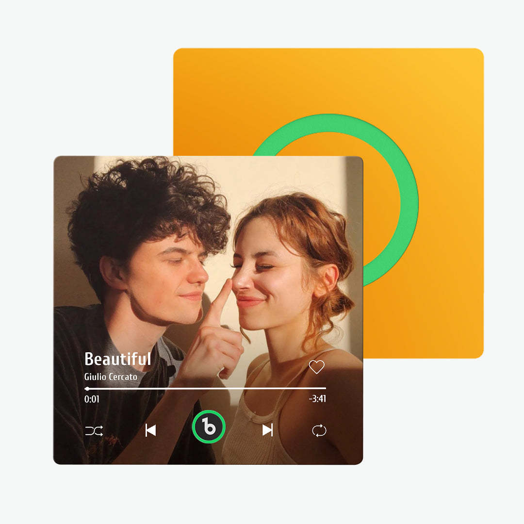 Custom Music Fridge Magnet Colorful Frame Album Fridge Magnet Music Wall Photo Sticker Music Movement That Can Be Played Valentine Gift for Couple - MyFaceSocksAU
