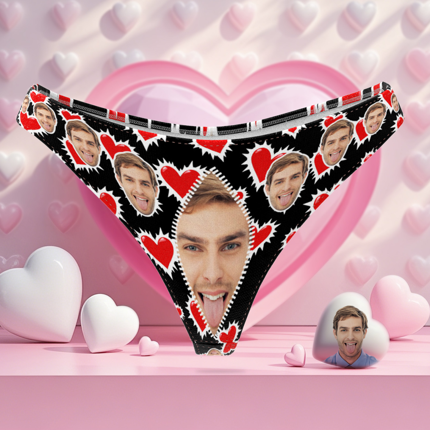Personalize Face Thong I'M YOURS NO REFUND Thogs Valentine's Day Gift For Her - MyFaceSocksAU