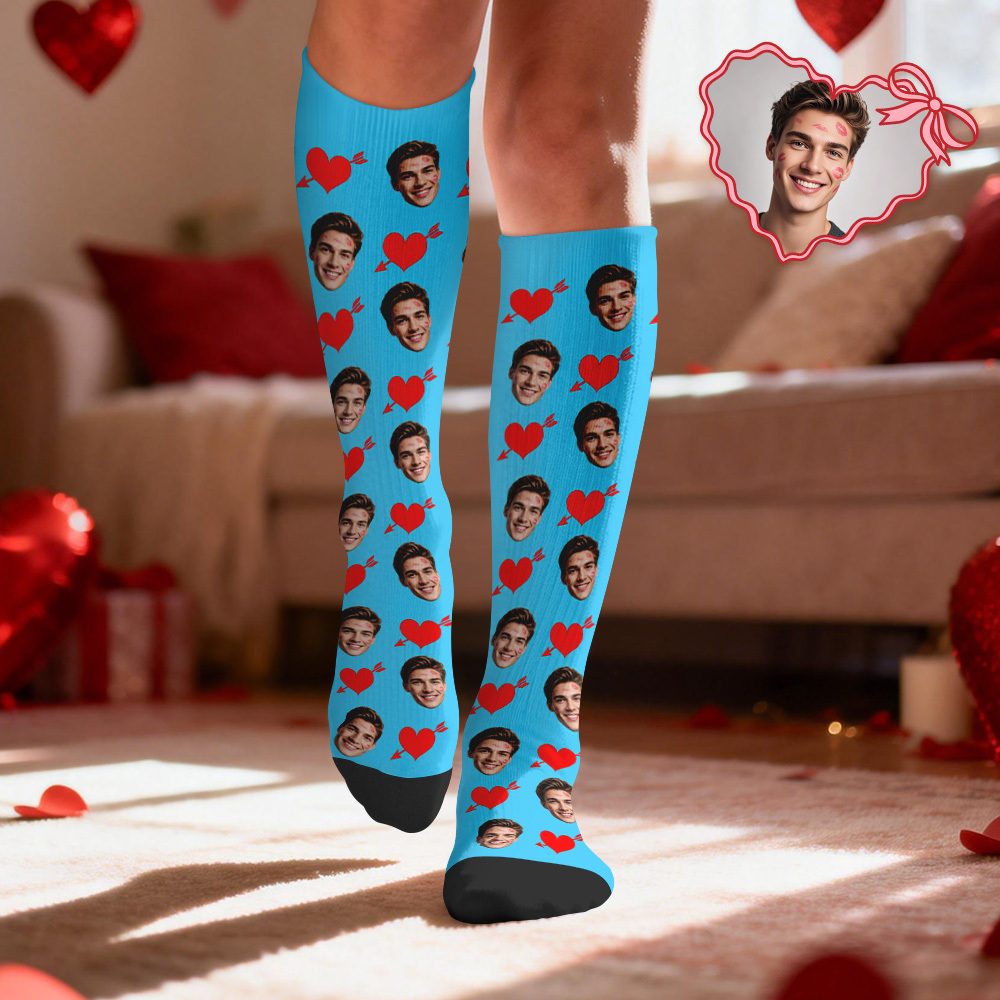 Custom Cute Pet Face Compression Socks Personalized Knee-High Socks with Photo Gift for Pet Lover - MyFaceSocksAU