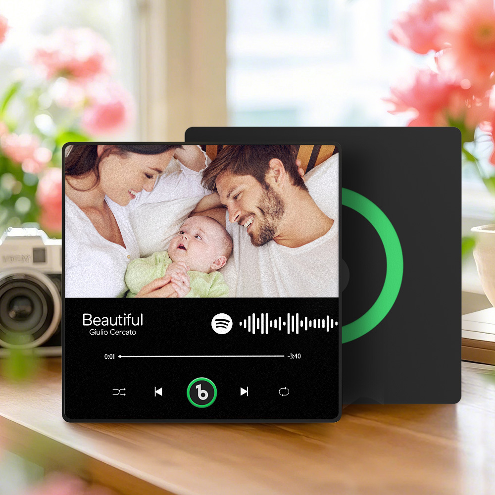 Father's Day Custom Music Fridge Magnet Gift Colorful Frame Album Fridge Magnet Music Wall Photo Sticker Music Movement That Can Be Played Gift - MyFaceSocksAU