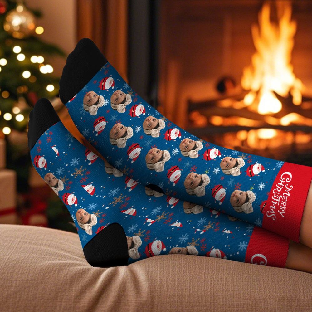 Custom Christmas Face Socks Personalized Funny Custom Designs Best Gift Idea - MyFaceSocksAU
