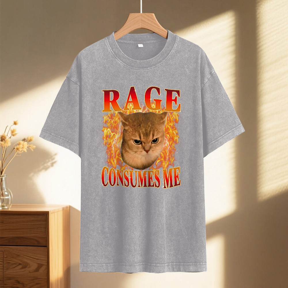 Custom Face Funny Cat Meme T-Shirt Vintage Graphic Tee with Your Photo and Text Retro 90s Style Cat Lover Shirt Unisex Pet - MyFaceSocksAU
