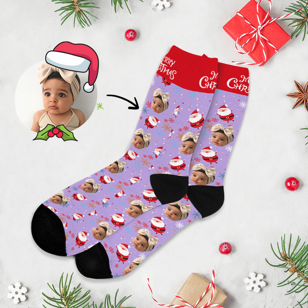 Custom Christmas Face Socks Personalized Funny Custom Designs Best Gift Idea - MyFaceSocksAU