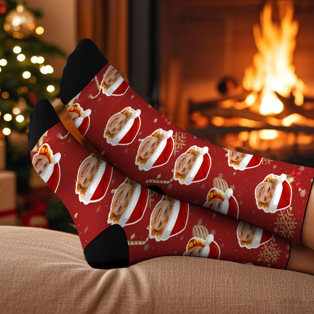 Christmas Gift Custom Face Socks Multi -face Breathable Add Pictures Colorful Photo Socks Gifts