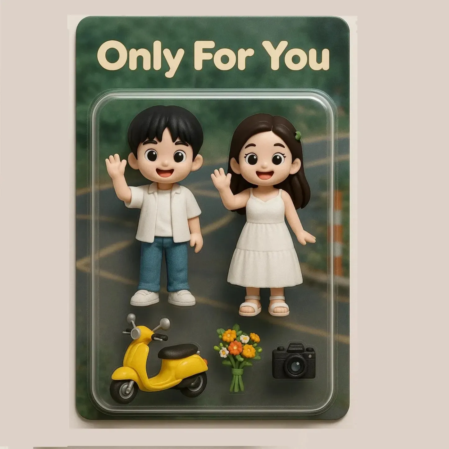 Full Body Custom 3D Effect Action Figure Pack Packaging Toy Box Style Art Gift Personalized Acrylic Fridge Magnets Couple's Gifts Wedding Gifts - MyFaceSocksAU