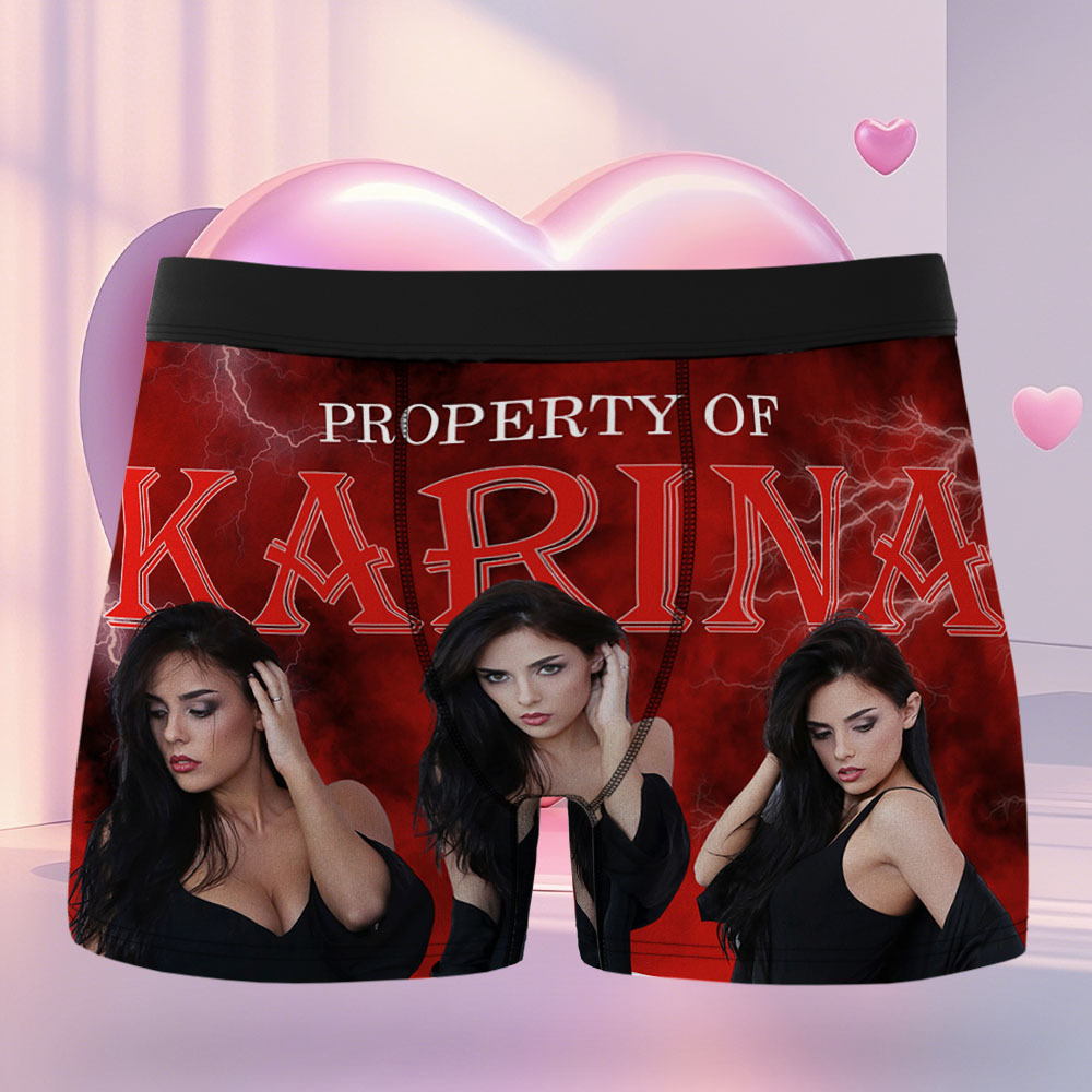 Custom Mens Vintage Photo Boxer Personalized Belt Color Face Boxers Valentines Day Underwear - MyFaceSocksAU