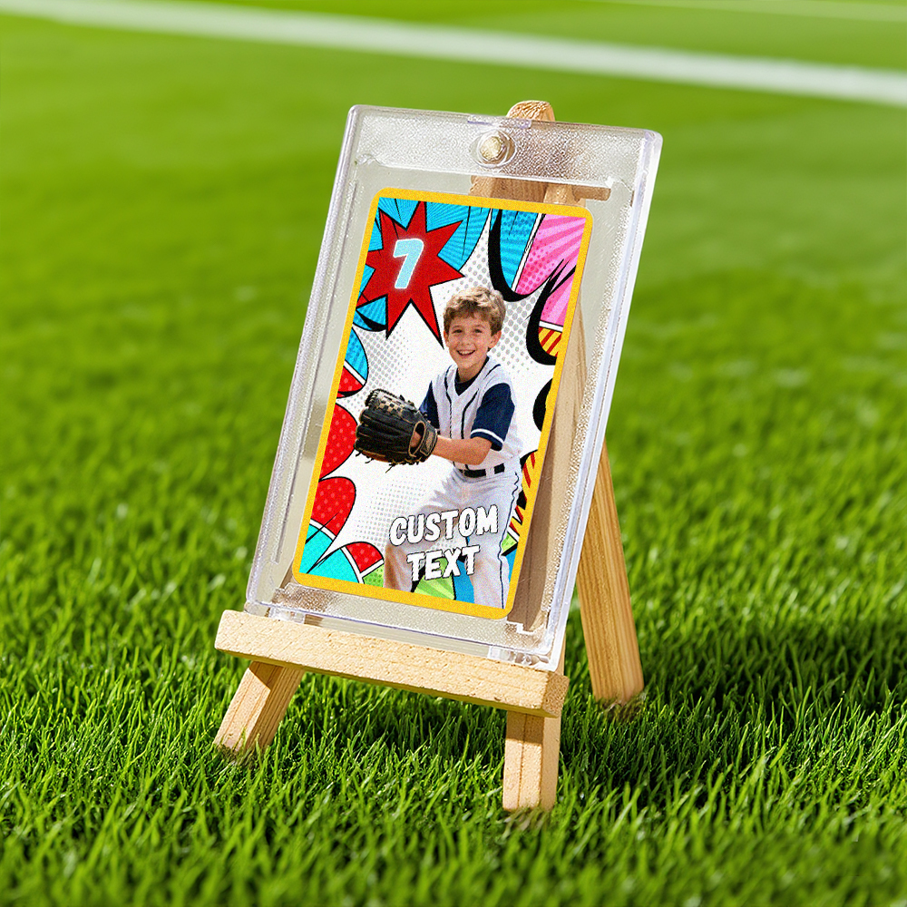 Personalized Sports Portrait Card Custom Name Number Stats Unique Gift for Young Athletes and Sports Fans - MyFaceSocksAU