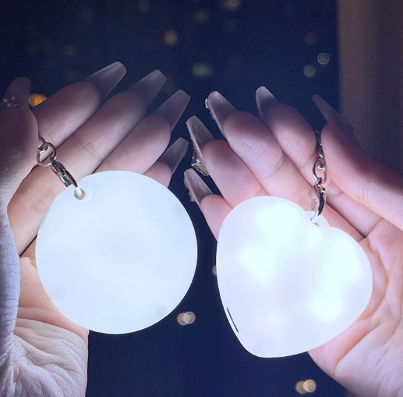 Cute Cat Paw Light Keychain Rechargeable Mini Bag Charm with Double Chain White Cat Paw Design - MyFaceSocksAU