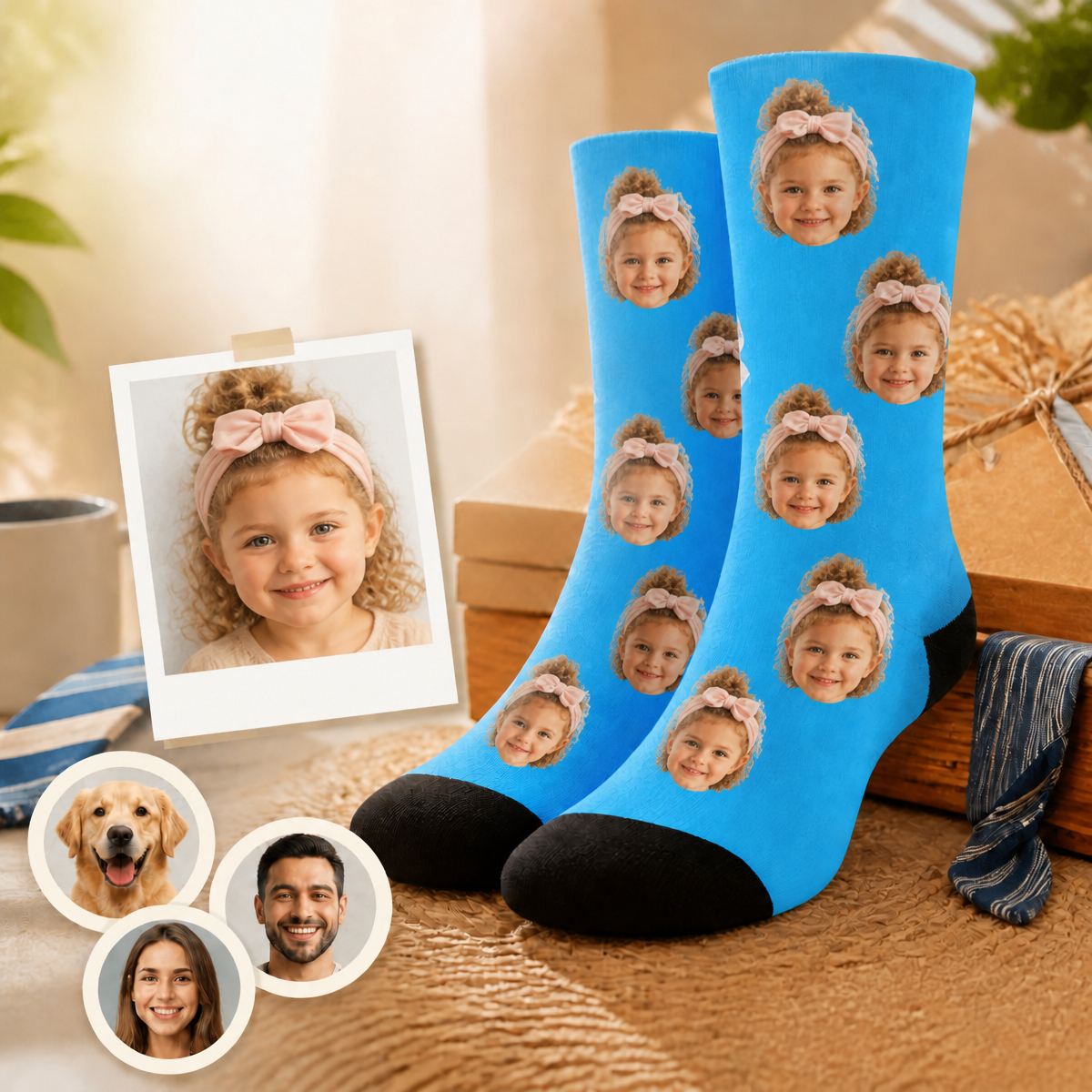 Personalised Photo Socks for Dad | Custom Face Socks Unique Father's Day Gift from Family