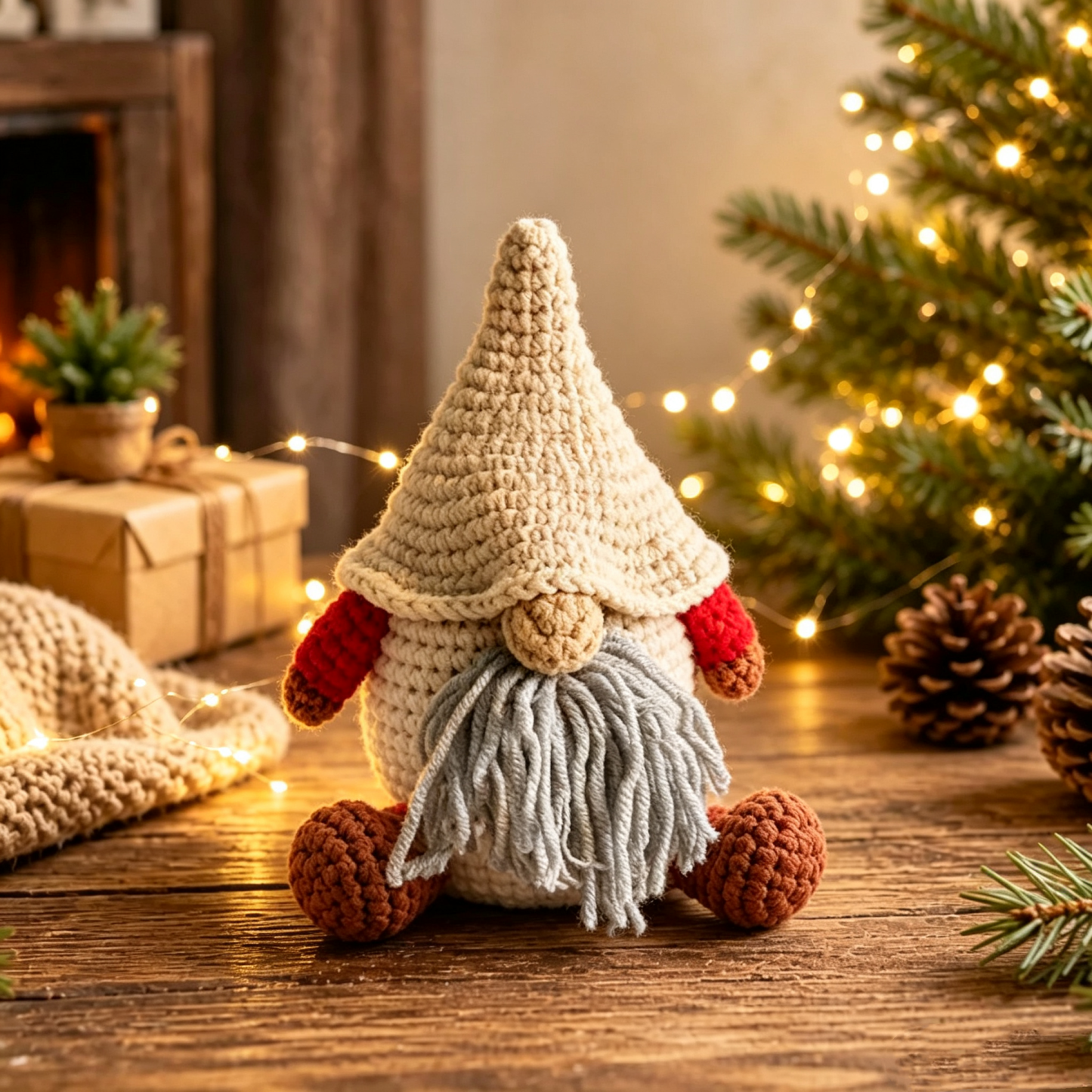 Crochet Christmas Plant Pot Cover – Handmade Holiday Decor for Home & Office - MyFaceSocksAU