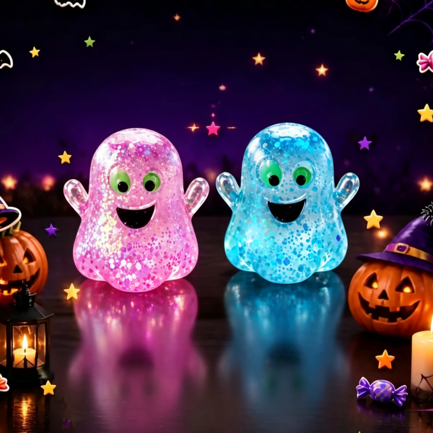 Halloween Squishy Pumpkin Head Toy Pumpkin Ghost TPR Stress Relief Squeeze Toy for Kids & Adults - MyFaceSocksAU