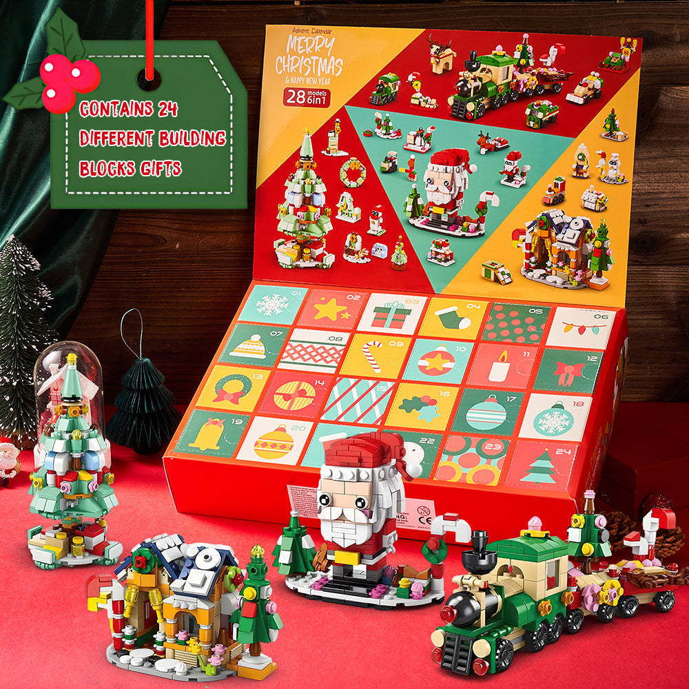 Santa Brick Figures  Surprise Blind Box  24 Calendar Countdown Gift Box Nutcracker Brick Figures Blind Box - MyFaceSocksAU