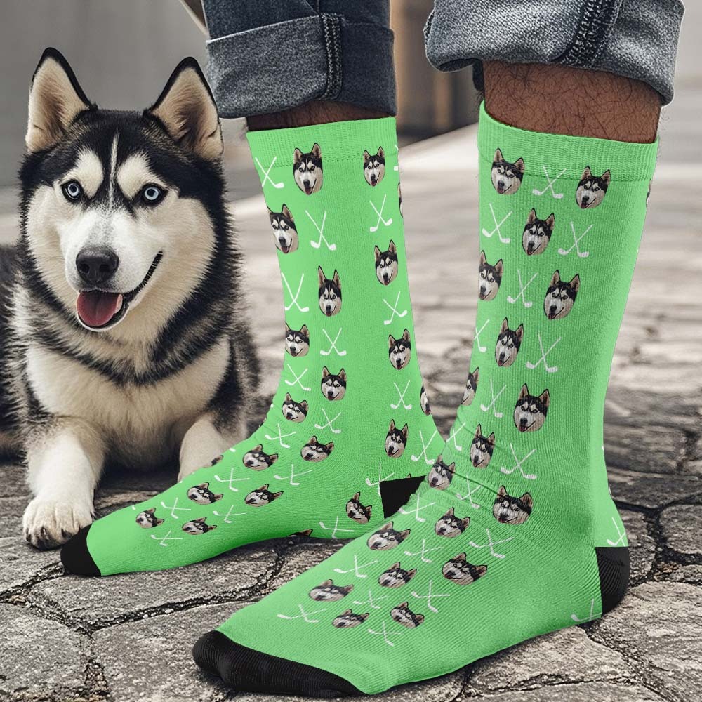 Custom Full Face Socks Golf Club Black Socks Personalized Photo Custom Design Best Gift Idea - MyFaceSocksAU
