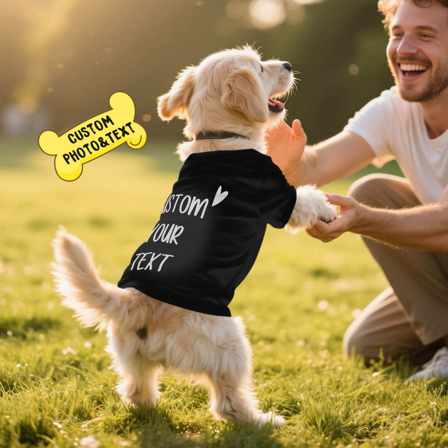 Personalized Photo and Text T-Shirt Dog Shirt Custom Pet Lover Shirt Gift - MyFaceSocksAU