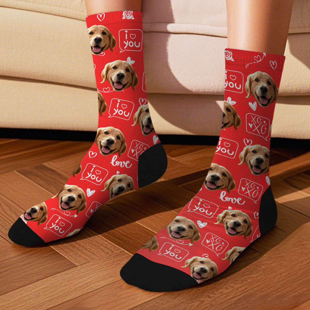 Custom Face Socks with Photos Custom Dog Paw Socks for Pet Lover Funny Gift Idea - MyFaceSocksAU