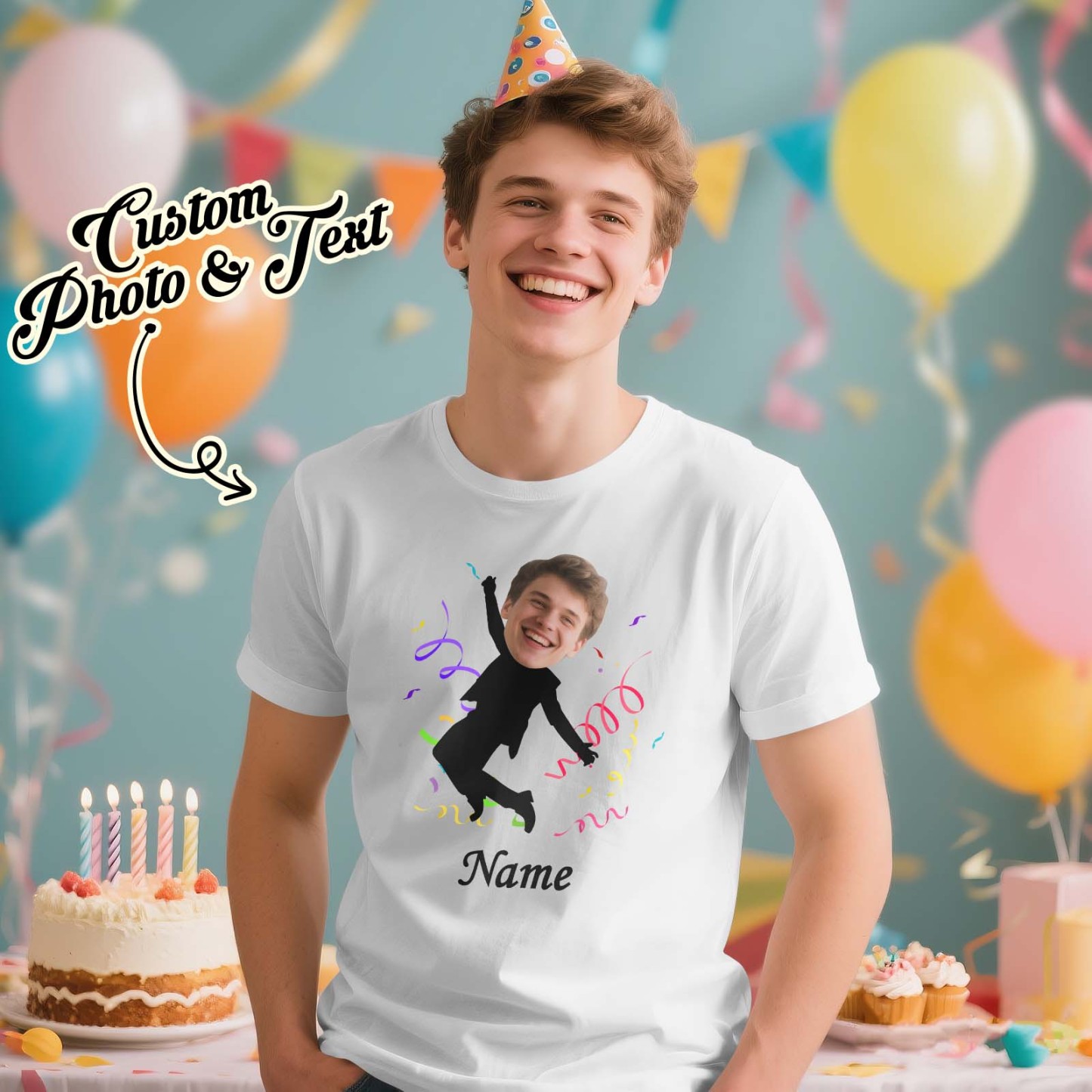 Custom Face Stick Figures Pink Birthday Shirt Photo Shirt Birthday Party Group Shirt Funny Shirt Gift - MyFaceSocksAU