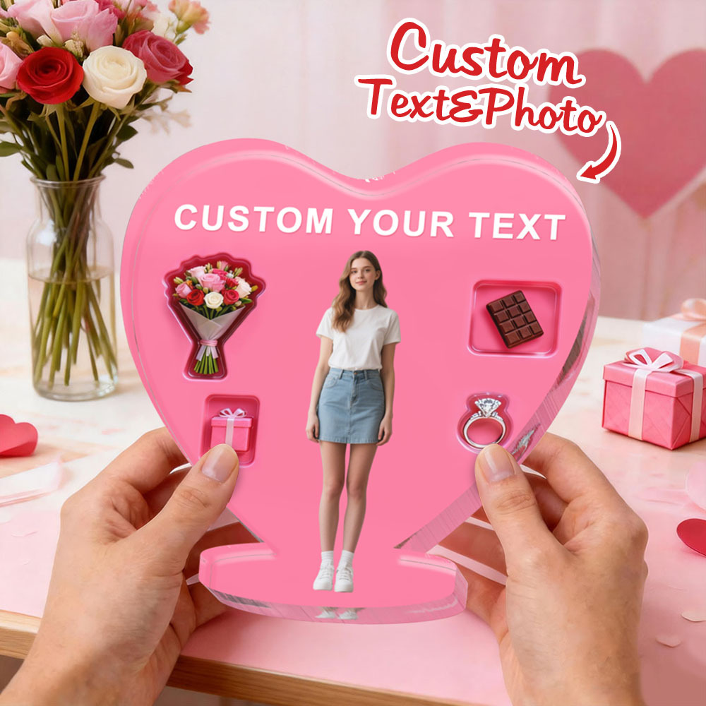 Custom Couple Photo Heart-shaped Ornament Personalized Photo and Text Ornament Anniversary Gift - MyFaceSocksAU