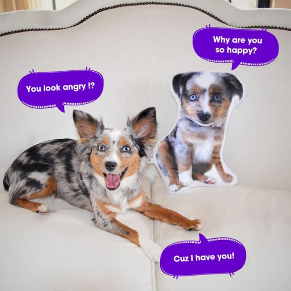 Custom Pet Photo Face Pillow 3D Portrait Pillow-Kirky - MyFaceSocksAU