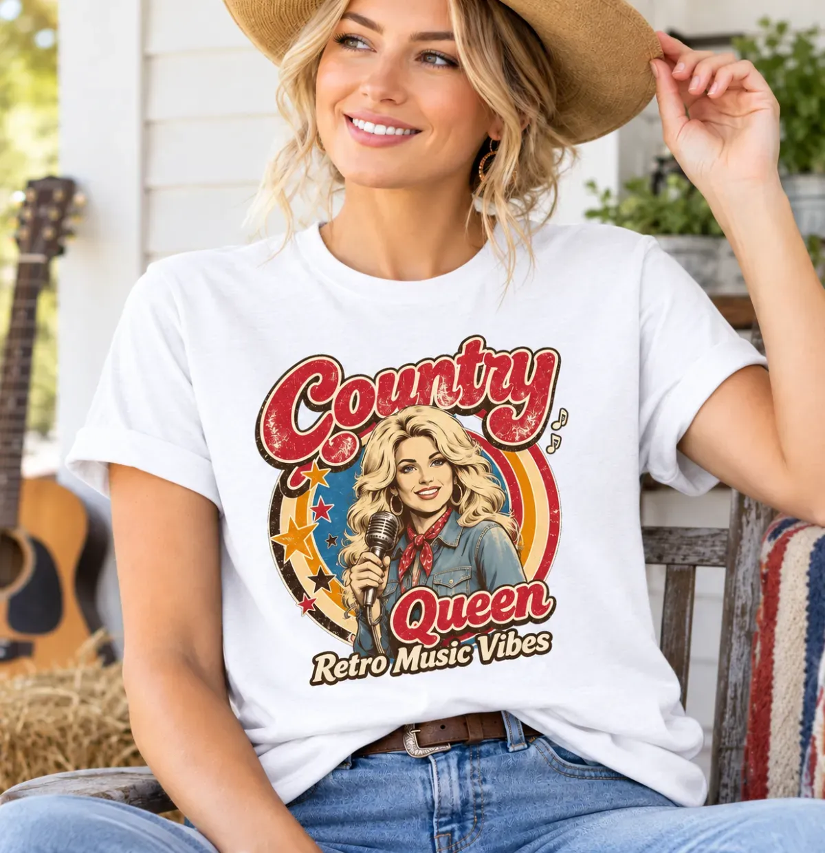 Retro Country Music Legend Tribute T-Shirt – Vintage Western Singer Portrait Tee, Classic Country Music Fan Shirt - MyFaceSocksAU