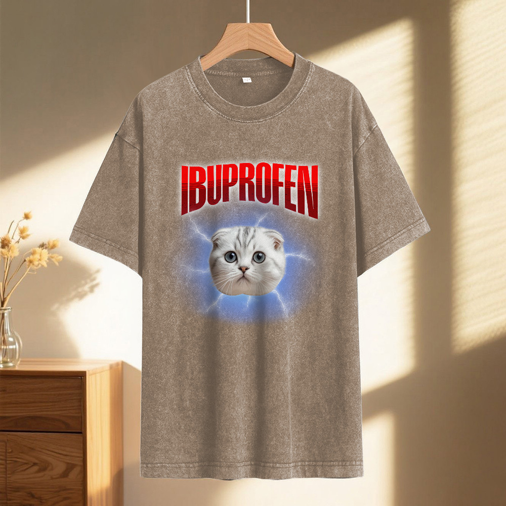 Custom Face Funny Cat Meme T-Shirt Vintage Graphic Tee with Your Photo and Text Retro 90s Style Cat Lover Shirt Unisex Pet - MyFaceSocksAU