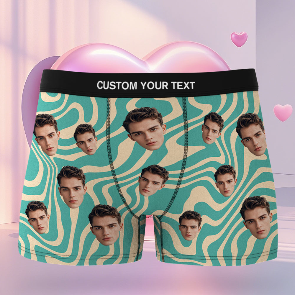 Custom Face Men's Boxer Underwear Gifts for Husband Multicolor Striped Men Face Boxer - MyFaceSocksAU