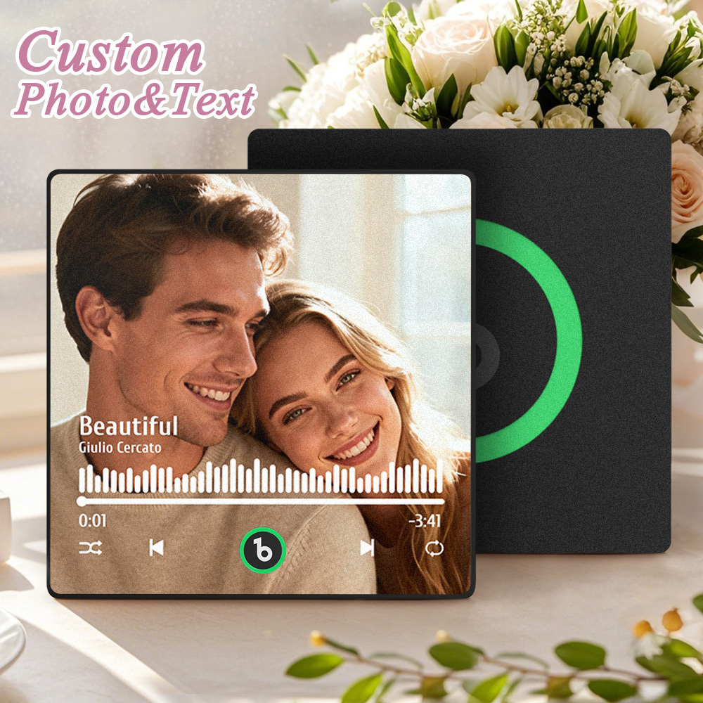 Custom Music Fridge Magnet Love & Infinity Music Album Fridge Magnet Photo Music Wall Photo Music Movement That Can Be Played Valentine's Day Gifts Gift Idea - MyFaceSocksAU