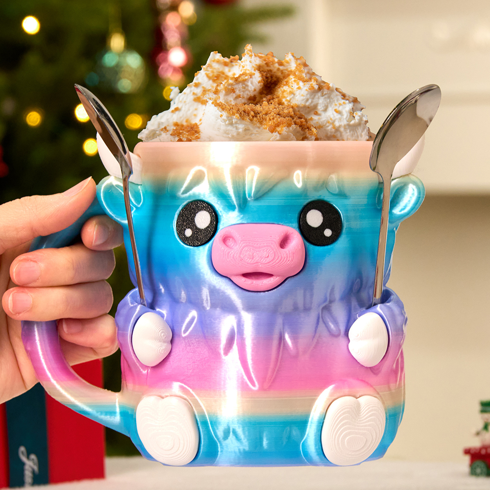 Christmas Gifts Cute Cow Style Ice Cream Pint Holder with Handle and Spoon – Reusable Antifreeze Cooler Sleeve for Ice Cream, Drinks, and Desserts – Funny Cow Gifts for Ice Cream Lovers - MyFaceSocksAU