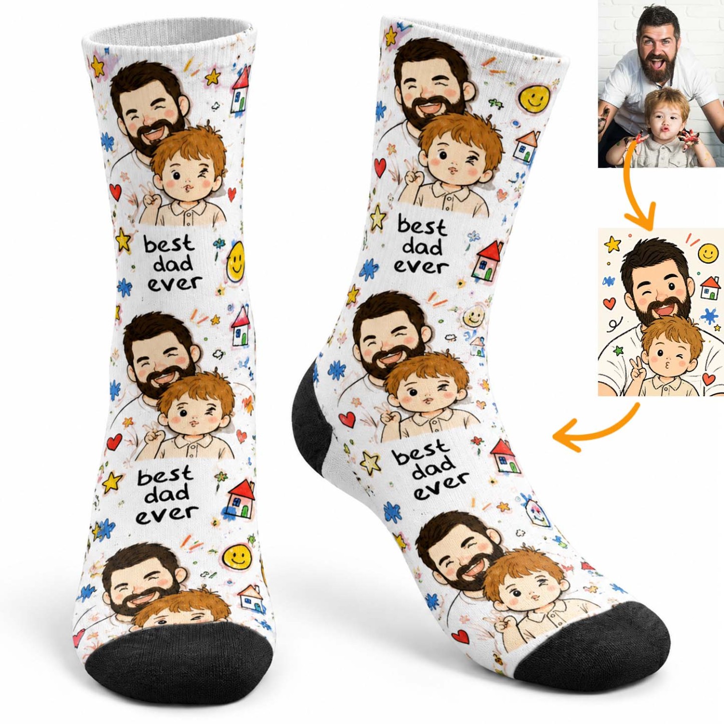 Personalized Dad Theme Socks Father’s Day Socks Custom Dad Socks Gift Socks Father’s Day Socks