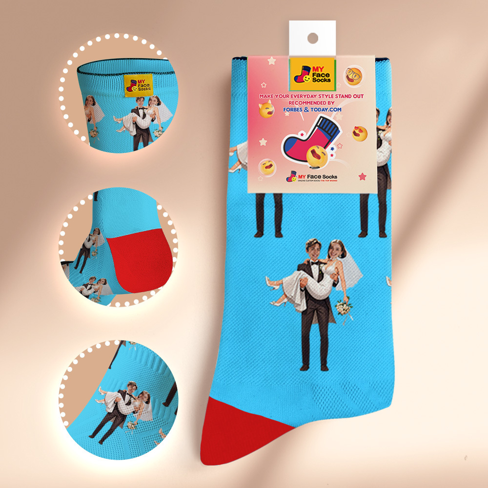Custom Face Socks #BFF Add Multiple Photos Gift for Besties Personalized Face Socks - MyFaceSocksAU