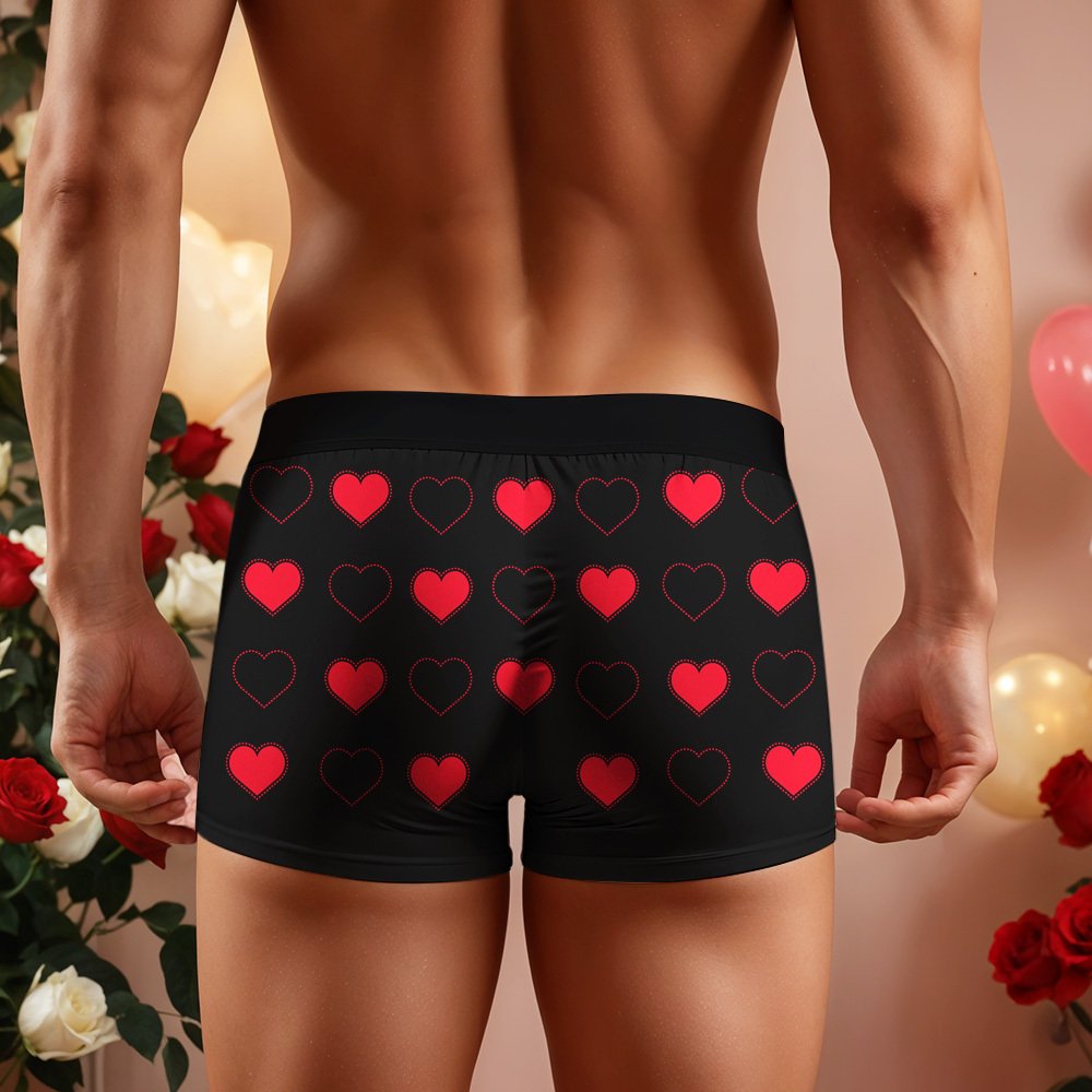 Personalized Face Men's Boxer Underwear Face Couple Heart Boxer Gift Custom Photo Funny Men's Boxer Briefs Valentine Gift - MyFaceSocksAU