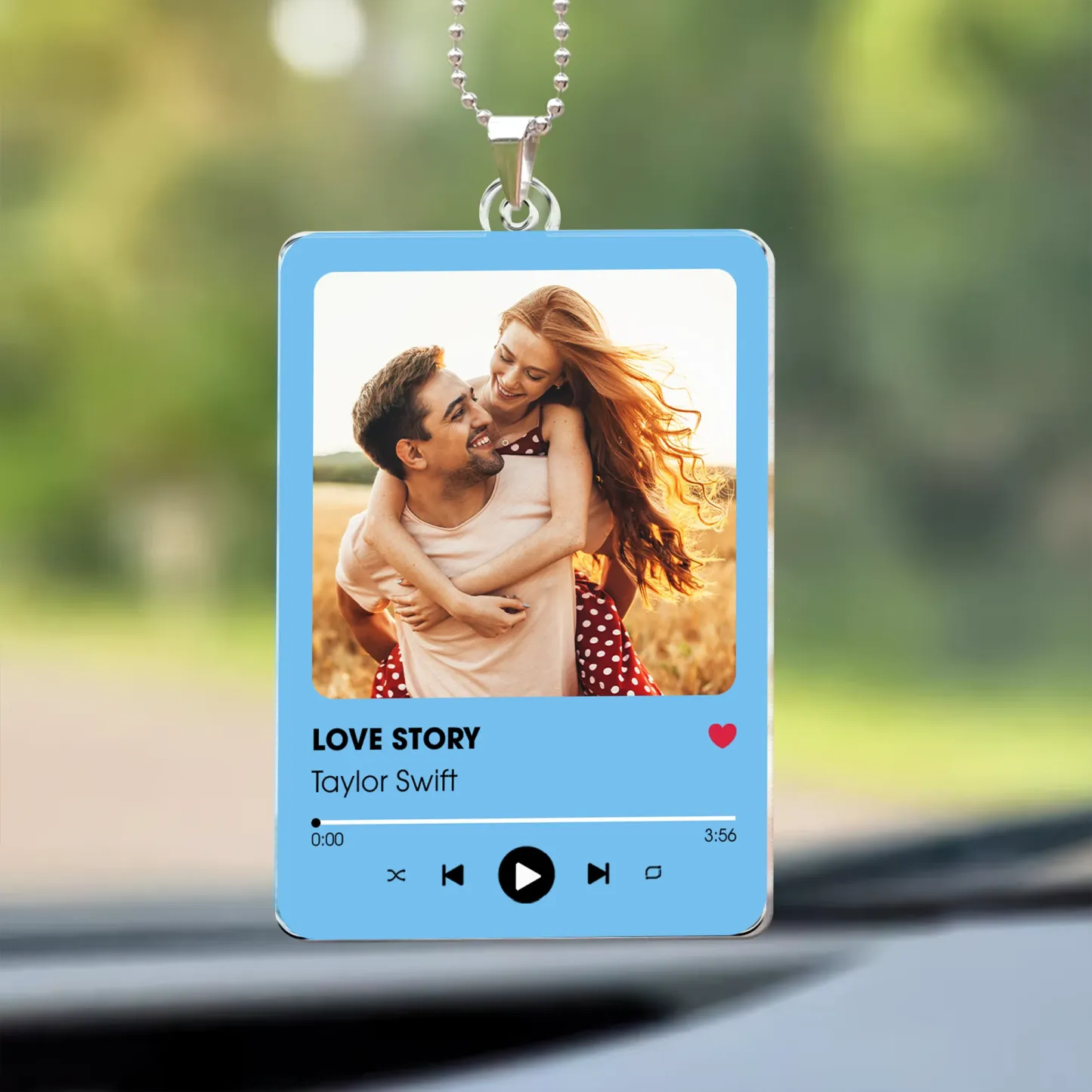 Personalized Photo Rear View Mirror Accessory Favorite Song Title - SantaSocks