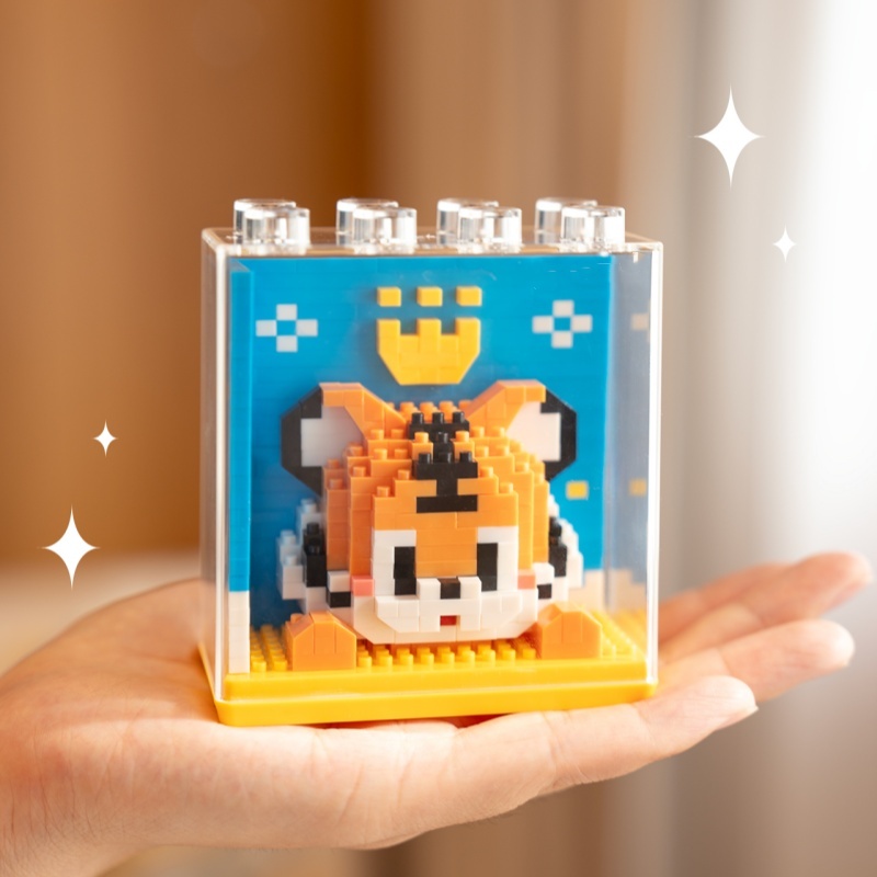 Children's Zoo Small Particle Building Blocks Toy Ornaments Model Gift Animal Building Blocks Blind Box Christmas Gifts for Family and Children - MyFaceSocksAU