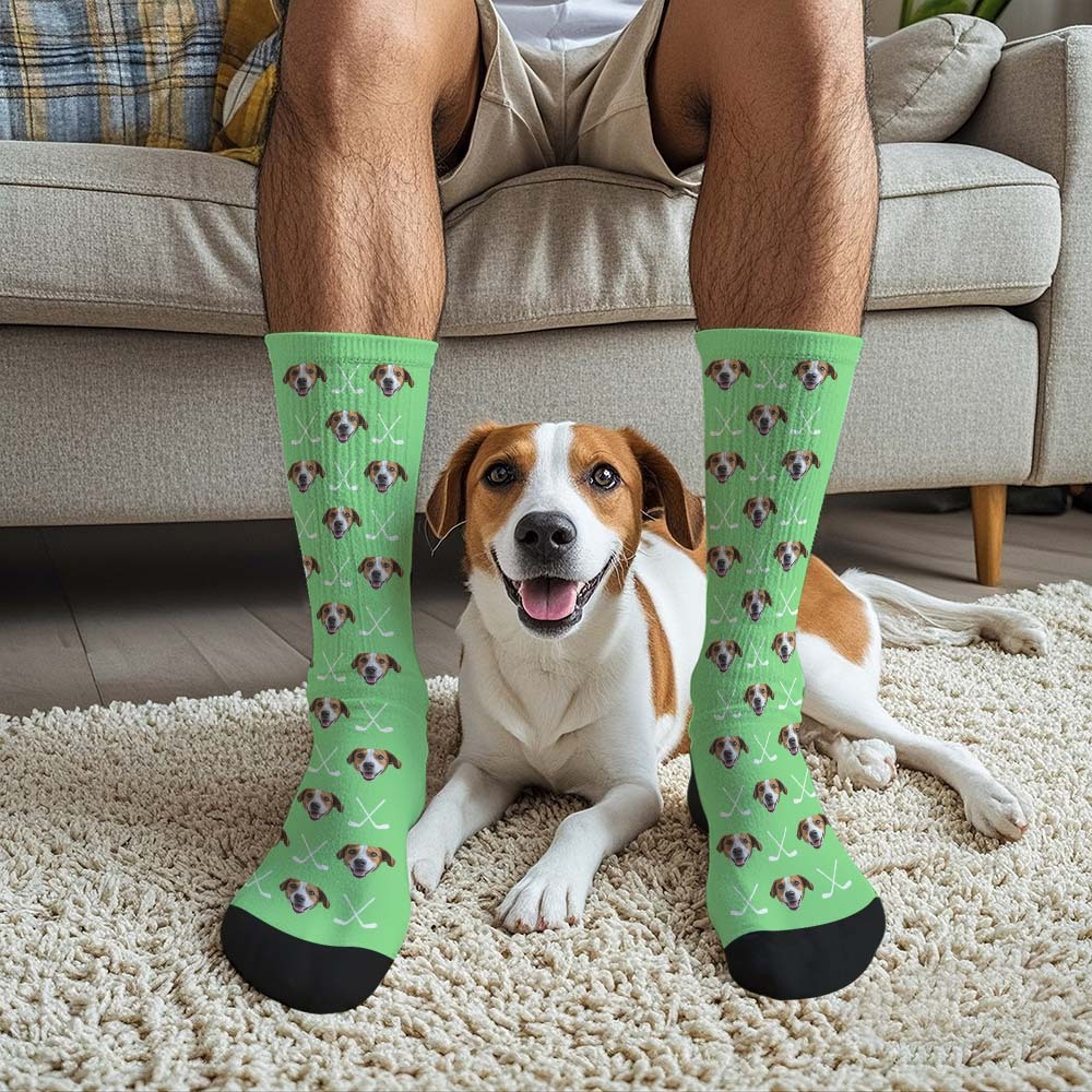 Custom Full Face Socks Golf Club Black Socks Personalized Photo Custom Design Best Gift Idea - MyFaceSocksAU