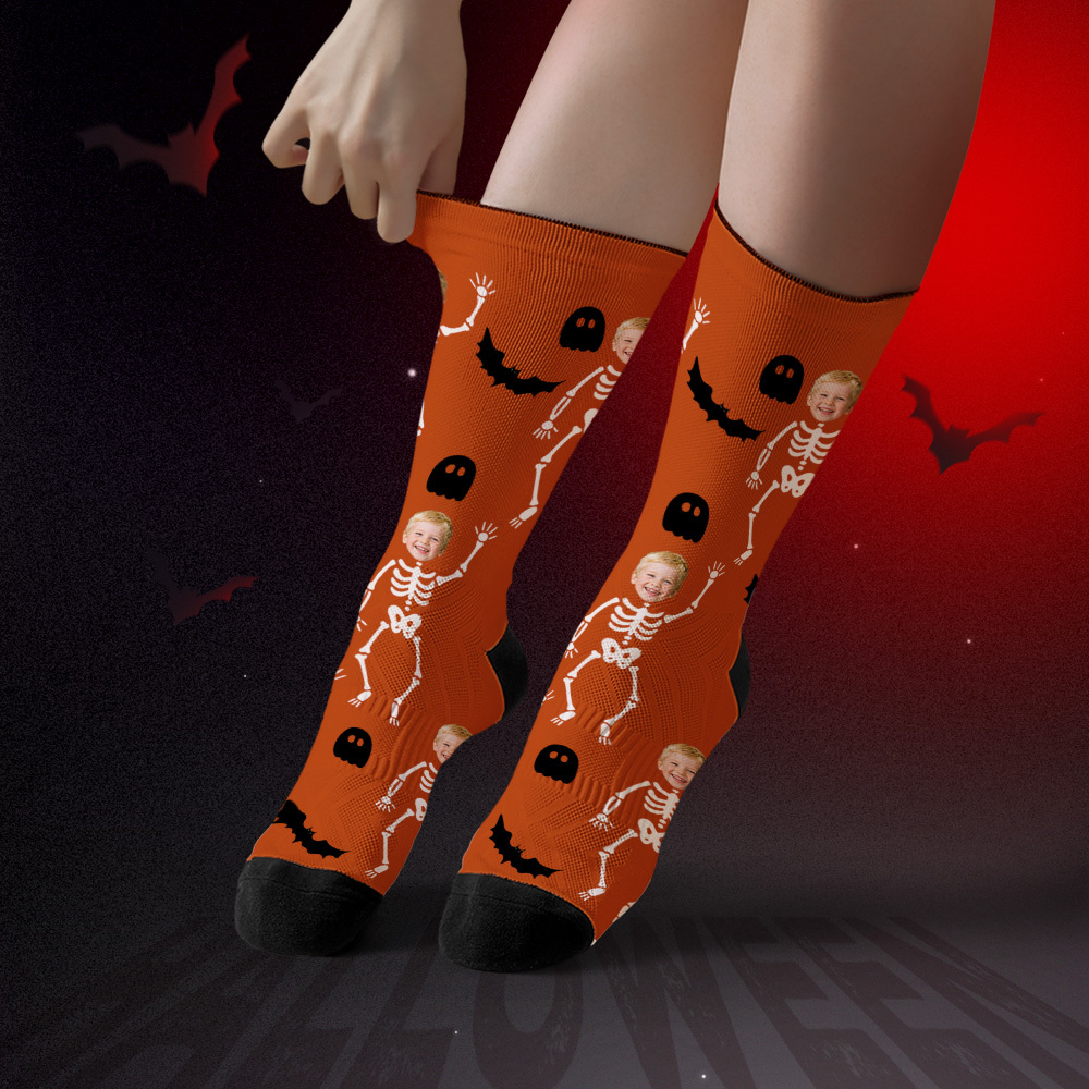 Personalized Halloween Socks with Your Photo Spooky Gift Idea - MyFaceSocksAU