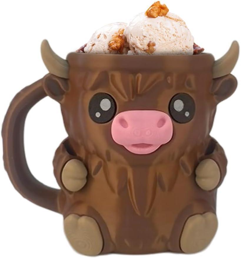 Cute Animal Style Ice Cream Pint Holder with Handle and Spoon Reusable Antifreeze Cooler Sleeve for Ice Cream, Drinks, and Desserts Funny Gifts for Ice Cream Lovers Christmas Gifts - MyFaceSocksAU